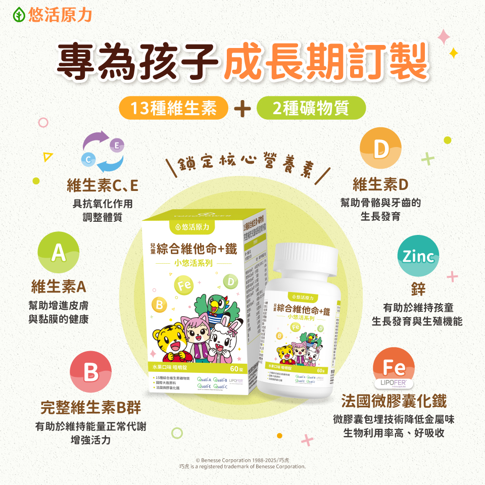 13種營養素+2種礦物質