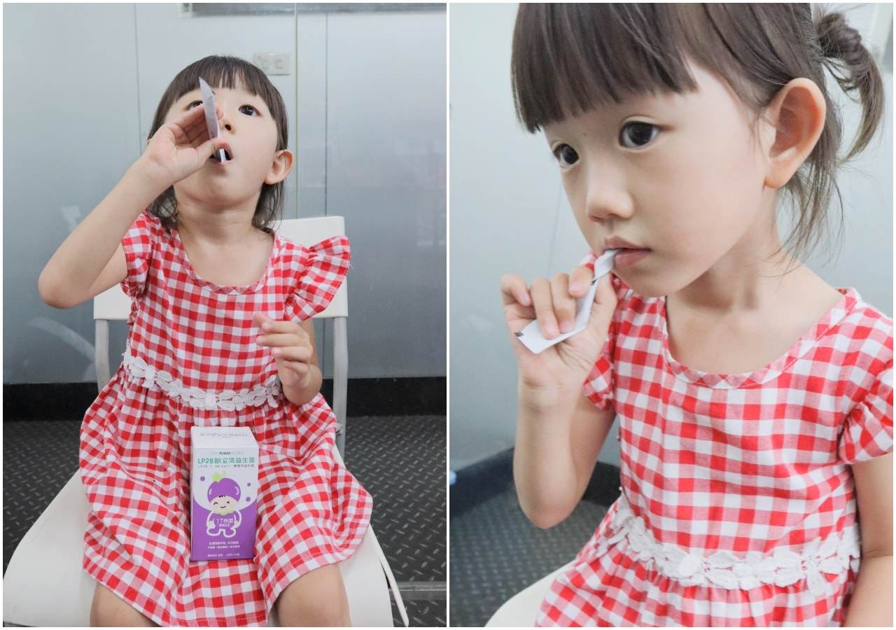 小女孩吃敏立清益生菌