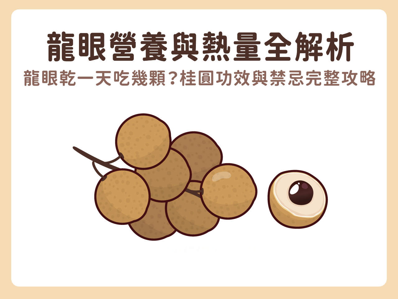 龍眼營養與熱量全解析|龍眼乾一天吃幾顆?桂圓功效與禁忌完整攻略